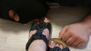 Clean my well worn sandals with your tongue!