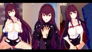 [Hentai Game Koikatsu! ]Have sex with Fate Big tits Scáthach.3DCG Erotic Anime Video.