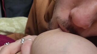 Sucking and licking nipples while i masturbate her - asian bf - ASMR sucking sounds, deep breathi