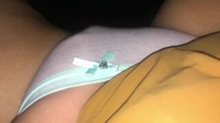 19yr amateur playing with dripping wet pussy in the car and cumming hard