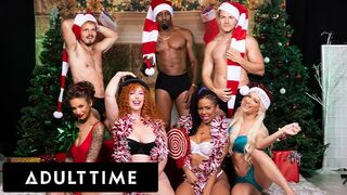 ADULT TIME - INSANE CHRISTMAS ORGY! With Lauren Phillips, Kira Noir, Kenna James, and April Olsen