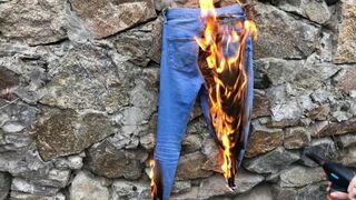 Fucked sexy girl hard ripped jeans and burned them - GoldenTeen