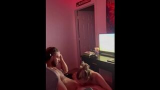 COLLEGE GIRL RIDES BF PLAYING THE GAME! CUCK POV